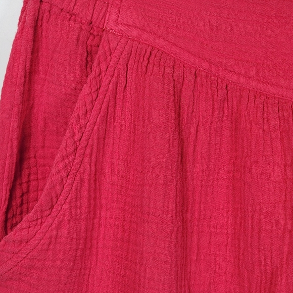 Anthropologie Weekdays Coral Cotton Jogger Style Pants with Button Hem, EUC, szM - Picture 4 of 10